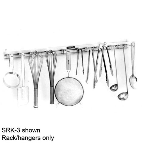 H.A. Sparke SRK-4 48" Aluminum Utensil Rack with 16 Hangers