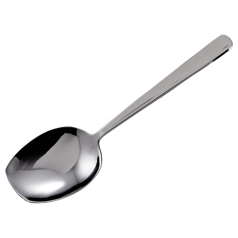Winco SRS-8 Windsor Extra Heavy Stainless Steel Flat Edge Solid Serving Spoon