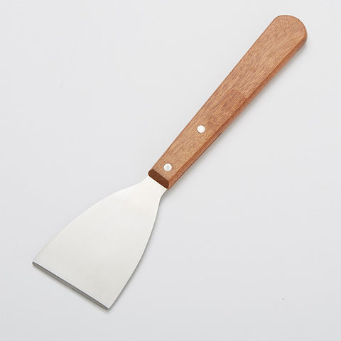 American Metalcraft SSC18 12" x 3" Stainless Steel Slanted Edge Grill Scraper with Wooden Handle