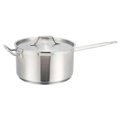 Winco SSSP-10 - 10 Quart Stainless Steel Sauce Pan with Cover