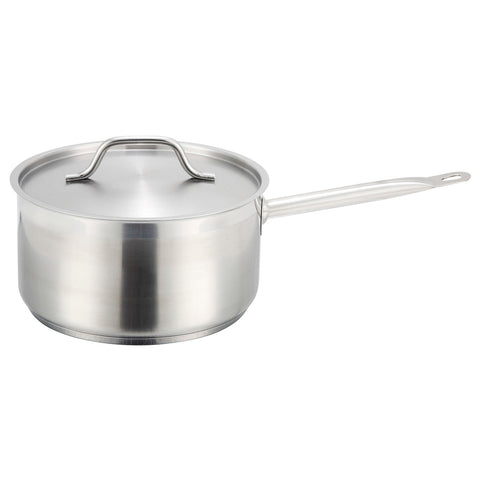 Winco SSSP-4 Stainless Steel Sauce Pan with Cover, 4.5 Quart