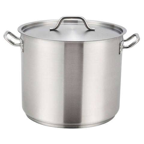 Winco SST-32 Stainless Steel Stock Pot with Cover, 32 Quart