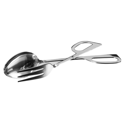 Winco ST-10 10" Fork and Spoon Salad Tongs, Satin Finish Stainless Steel