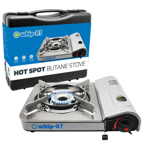 United Brands ST-HOTSPOT-01 Whip-It! Hot Spot Portable Butane Stove with Carrying Case, Silver