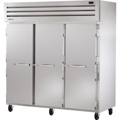 True Mfg. STA3R-3S-HC Three-Section Solid Door Reach-In Refrigerator