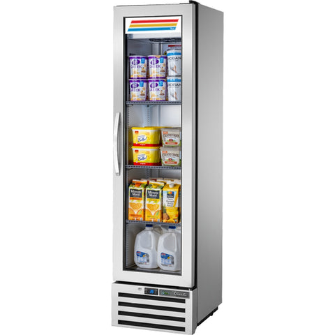 True T-11G-HC~FGD01 One Section Glass Door Reach-In Refrigerator