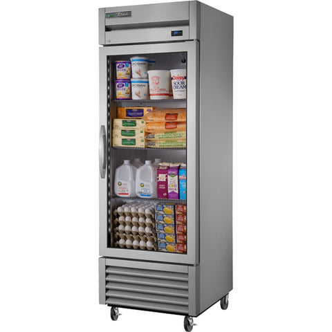 True Manufacturing T-23G-HC~FGD01 One-Section Reach-In Glass Door Refrigerator, 27\" 115V
