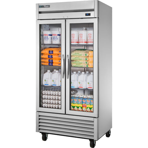 True T-35G-HC~FGD01 Two-Section Reach-In Glass Door Refrigerator with Hydrocarbon Refrigerant