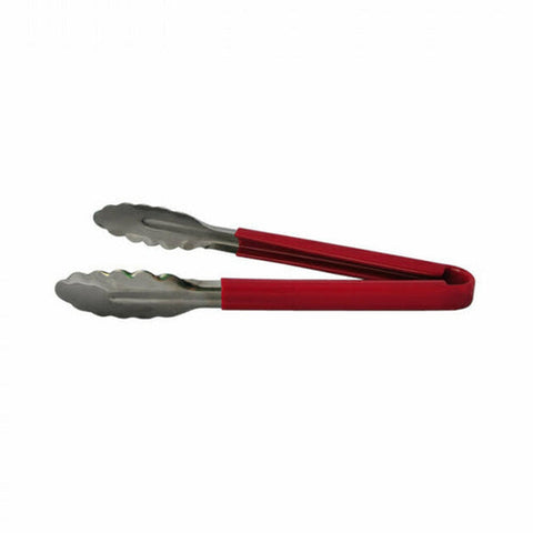 Libertyware T10P-RD 9" Stainless Steel Tong with Red Coated Handle