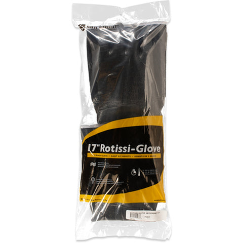 San Jamar T1217 Rotissi-Glove 17" Black Neoprene Elbow-Length Heat-Resistant Gloves