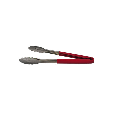 Libertyware T12P-RD 12-Inch Stainless Steel Tong with Red PVC Coated Handle