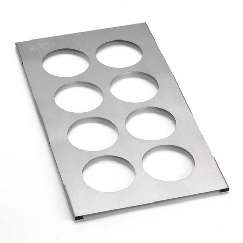 Tablecraft T8 Squeeze Bottle Template - 8-Hole 18-8 Stainless Steel Organizer, Fits Third Size Pan