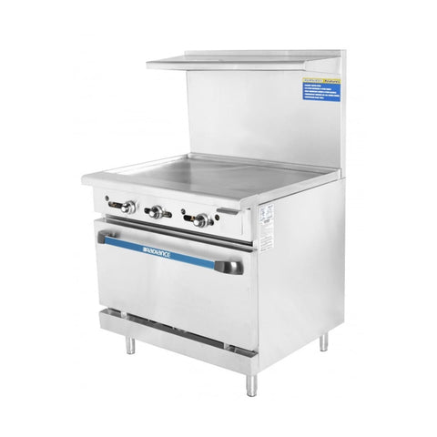 Turbo Air TAR-36G Radiance 36 Inch Gas Range with Thermostatic Griddle and Standard Oven