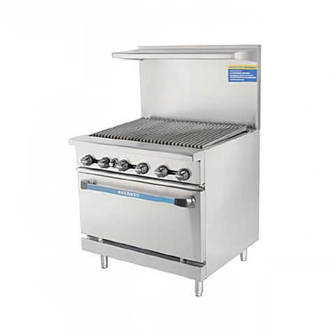 Turbo Air TAR-36RB-LP 36 in LP Gas Heavy Duty Range with Radiant Broiler Top and Standard Oven