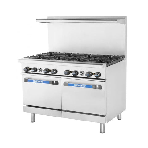 Turbo Air TAR-8 Radiance 48 inch 8-Burner Gas Restaurant Range with 2 Standard Ovens