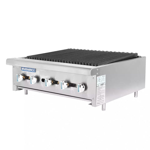 Turbo Air TARB-30 Radiance 30 in Countertop Gas Radiant Charbroiler, 5 Burners, 75,000 BTU