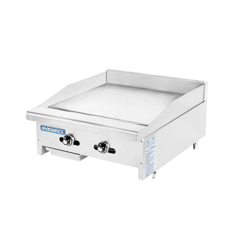 Turbo Air TATG-24 Radiance 24 in Countertop Gas Griddle with Thermostat Controls (44,000 BTU)
