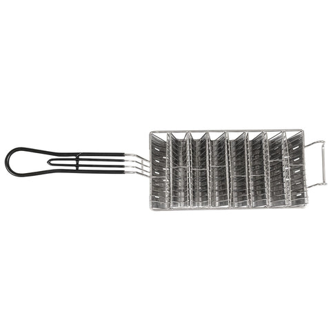Winco TB-8 Taco Fryer Basket, 8-Slot 6" Shell Capacity, Nickel-Plated