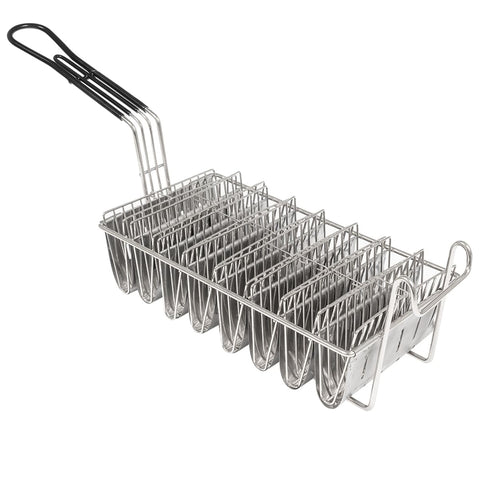 Winco TB-8 Taco Fryer Basket, 8-Slot 6" Shell Capacity, Nickel-Plated