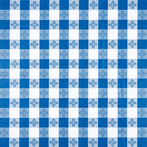 Winco TBCO-90B Blue Checkered Rectangular Tablecloth, 52" x 90"