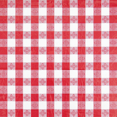 Winco TBCO-90R Red Checkered Rectangular Tablecloth, 52" x 90"