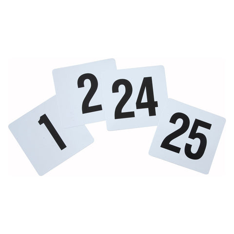 Winco TBN-25 Plastic Table Numbers Set 1-25, 4" x 3-3/4"