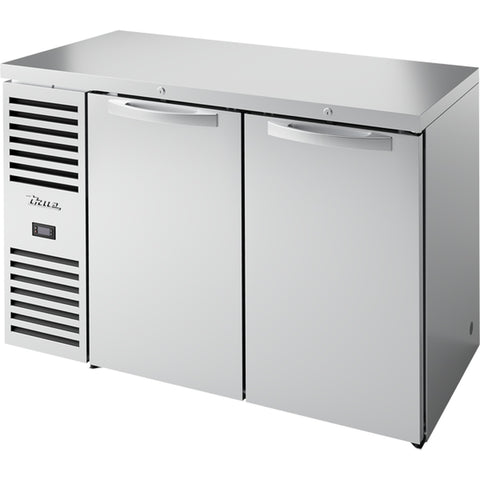 True Mfg TBR52-RISZ1-L-S-SS-1 52" Back Bar Refrigerator with Two Solid Swing Doors, Stainless Steel
