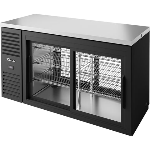 True Mfg. TBR60-PTSZ1-L-B-11-11-1 60-Inch Pass-Thru Refrigerated Back Bar Cooler, Black