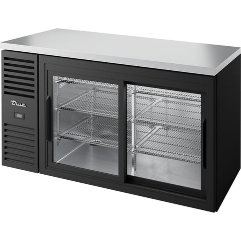 True TBR60-RISZ1-L-B-11-1 60" Back Bar Refrigerator with Sliding Glass Doors, Black