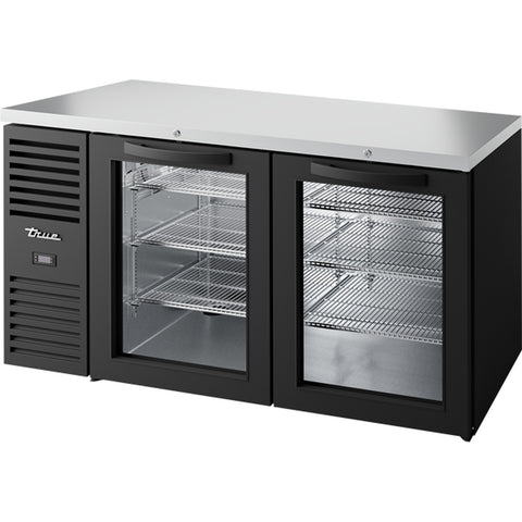 True Mfg. Premier Bar TBR60-RISZ1-L-B-GG-1 60-Inch Back Bar Refrigerator with Glass Swing Doors