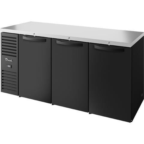 True TBR84-RISZ1-L-B-SSS-1 84" Premier Bar 3-Door Back Bar Refrigerator