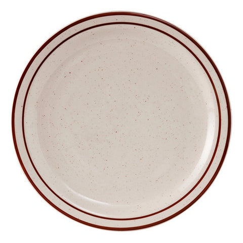 Tuxton China TBS-005 Bahamas 5-1/2" Brown Speckle Narrow Rim China Plate