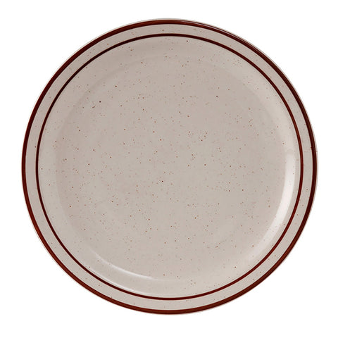 Tuxton China TBS-008 9" Bahamas Brown Speckle Narrow Rim China Plate