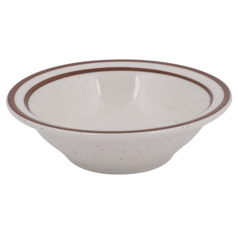 Tuxton China TBS-011 Bahamas 3.5 oz. Brown Speckle Narrow Rim China Fruit Bowl