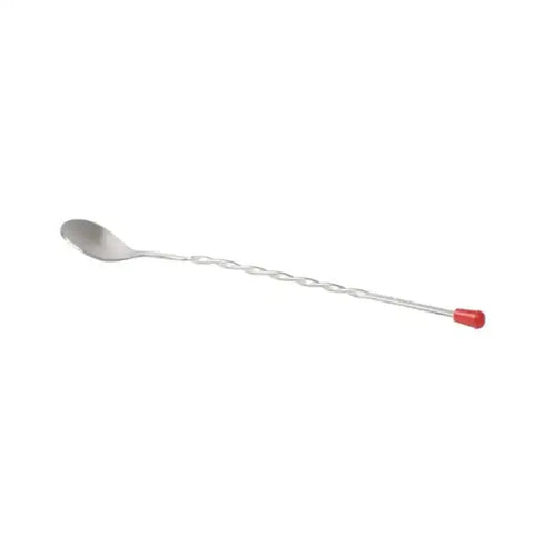 Libertyware TBS10 Bar Spoon - 10" Twisted Stainless Steel with Red Knob