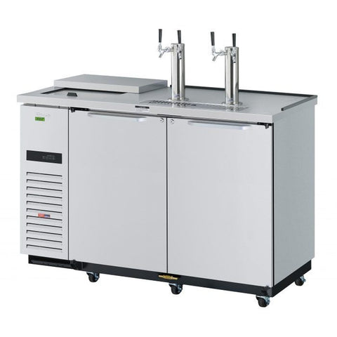 Turbo Air TCB-2SDD-N6 Super Deluxe Club Top Beer Dispenser, 59" Wide, 2-Keg Stainless Steel