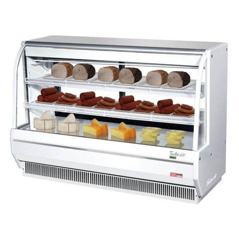 Turbo Air TCDD-72H-W(B)-N 72" Curved High-Profile Refrigerated Deli Display Case