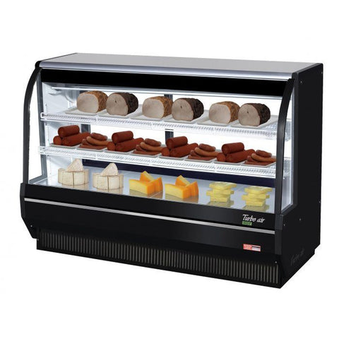 Turbo Air TCDD-72H-W(B)-N 72" Curved High-Profile Refrigerated Deli Display Case