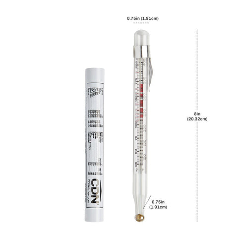 CDN TCF400 Candy and Deep Fry Thermometer, 75 to 400°F, Laboratory Glass