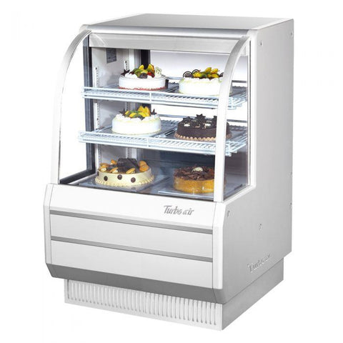 Turbo Air TCGB-36-W(B)-N Refrigerated Curved Glass Bakery Display Case