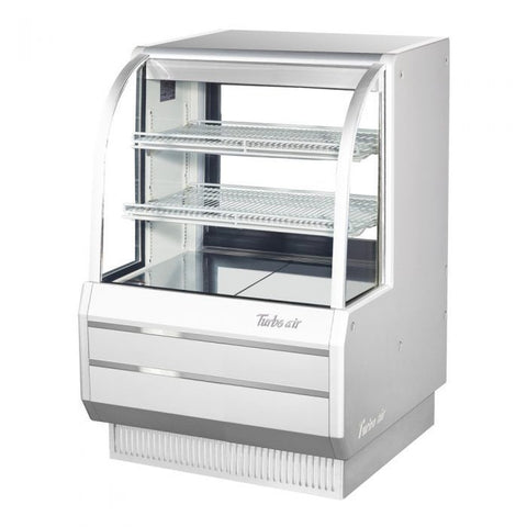 Turbo Air TCGB-36DR-W(B) Curved Front Glass Dry Bakery Display Case, 36.5"W, 11.8 cu.ft.