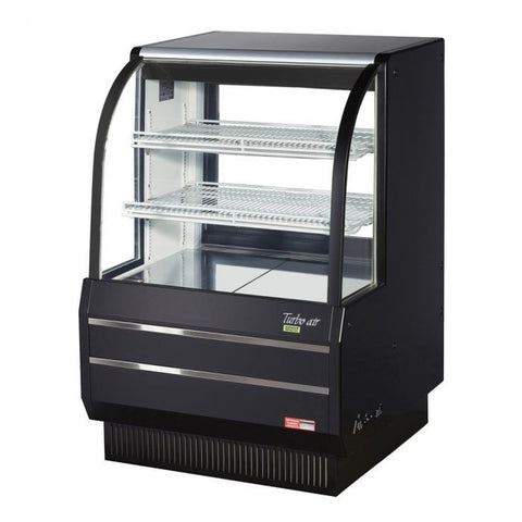 Turbo Air TCGB-36DR-W(B) Curved Front Glass Dry Bakery Display Case, 36.5"W, 11.8 cu.ft.