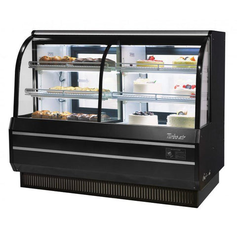 Turbo Air TCGB-60CO-W(B)-N 60.5" Curved Glass Combination Dry & Refrigerated Bakery Display Case