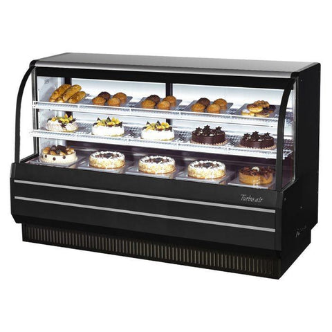 Turbo Air TCGB-72-W(B)-N 72.5" Refrigerated Curved Glass Bakery Display Case