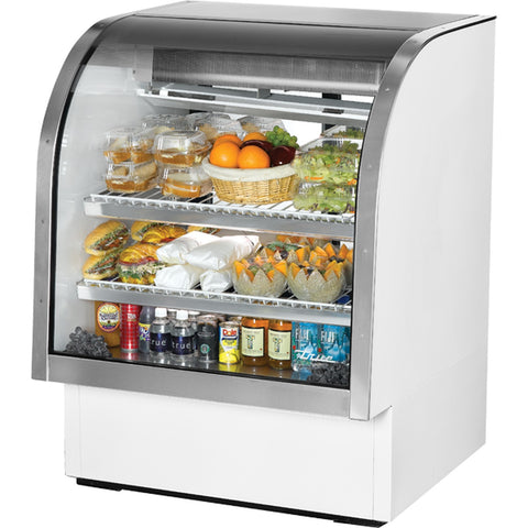 True Manufacturing TCGG-36-HC-LD 36" Curved Glass Refrigerated Deli Display Case