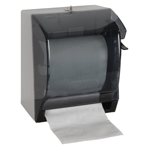 Winco TD-500 Manual Paper Towel Dispenser, Black Plastic