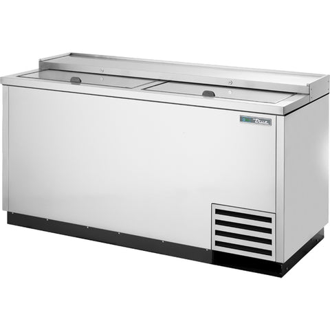 True Manufacturing TD-65-24-S-HC 65" Stainless Steel Solid Slide Lid Deep Well Horizontal Bottle Cooler with Hydrocarbon Refrigerant