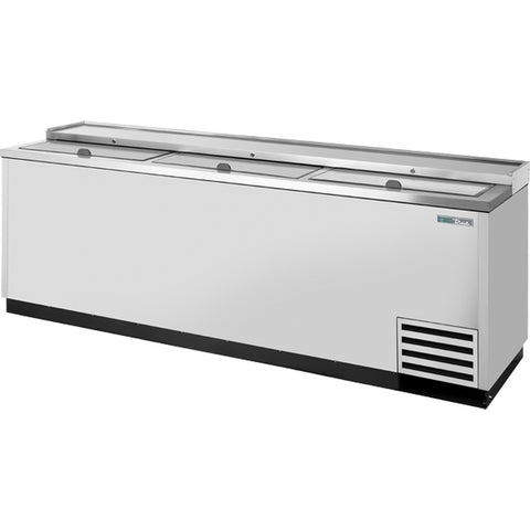 True TD-95-38-S-HC Solid Slide Lid Stainless Steel Deep Well Horizontal Bottle Cooler with Hydrocarbon Refrigerant