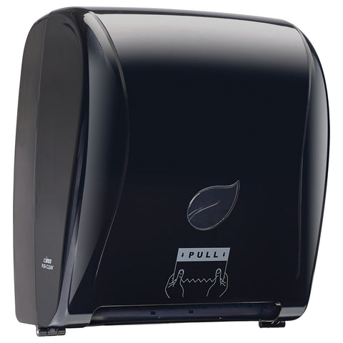 Winco TDAC-8K Pur-Clean Auto-Cut Roll Towel Dispenser, Black