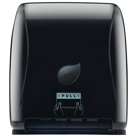 Winco TDAC-8K Pur-Clean Auto-Cut Roll Towel Dispenser, Black